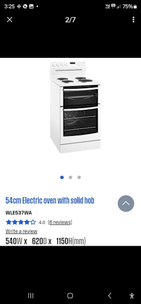 Westinghouse freestanding 64 cm Electric Oven 63021730723458111
