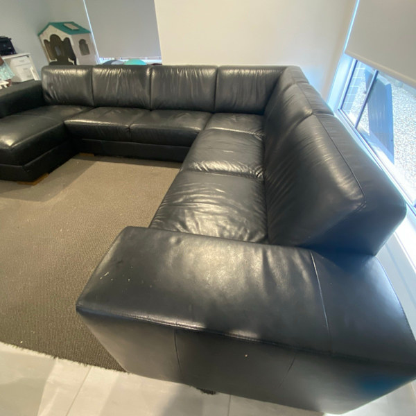 7seat black leather lounge 62863380610945112