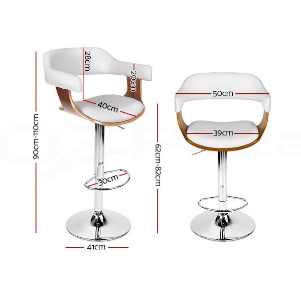 Bar Stools Gas Lift Leather w/Armrest White62865820910209113