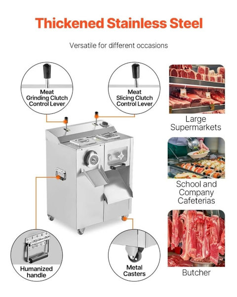 Commercial Electric 3 in 1 Meat Grinder & Meat Slicer machine 1100W63016059018626114