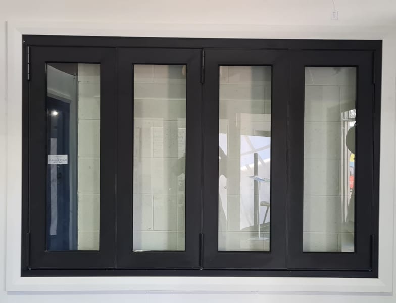 Aluminium 4 Panel Bi Fold Stacking Window - Black, White 63007781937155112