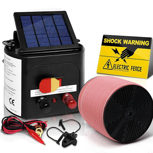 Fence Energiser 3KM Solar Powered Electric 2000M Poly Tape630075123886101115
