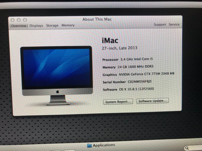 iMac 27-inch (late 2013) Core i5 3.4GHz 24GB RAM GeForce