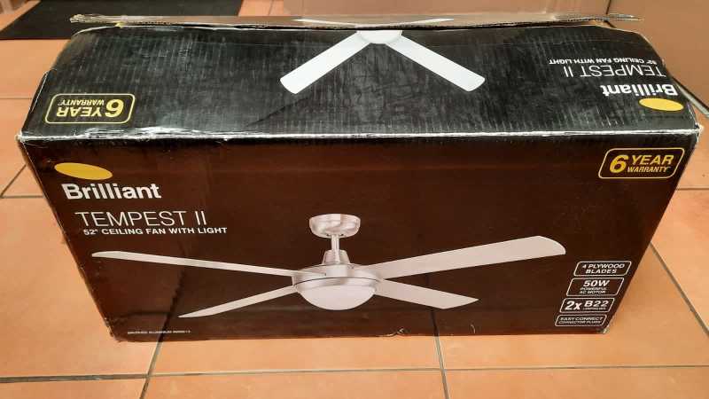BRILLIANT TEMPEST 2x B22 BRUSHED ALUMINIUM CEILING FAN MOTOR NO BLADES63017318776194114