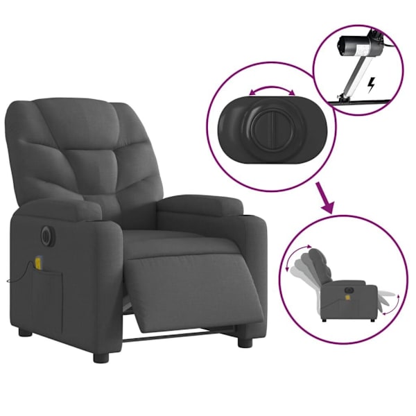 Electric Massage Recliner Chair Dark Grey Fabric62865821021570114