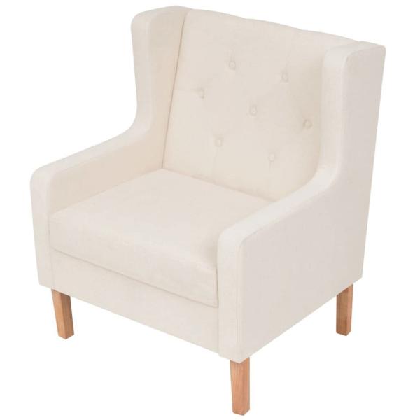 Armchair Cream White Fabric62866849443842112