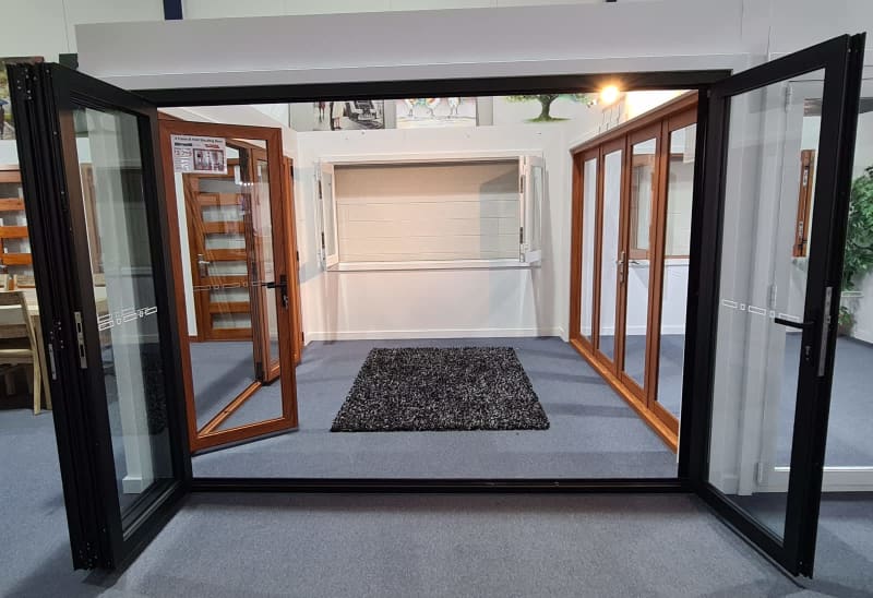 Aluminium 4 Panel Bi Fold Stacking Door - Black, White, Timber Effect63007782031747114