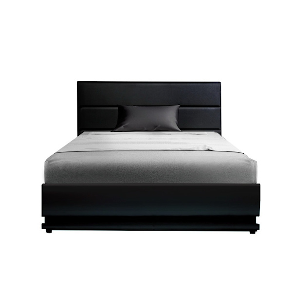 HILDA Stylish Bed Frame with Gas Lift Storage & LED Lights - King Sing62863374593795111