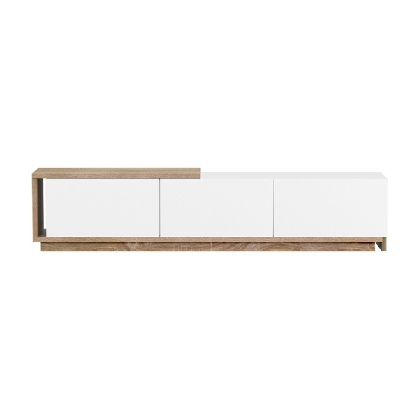 TV Cabinet Entertainment Unit Stand Extendable White Oak62863839627650111