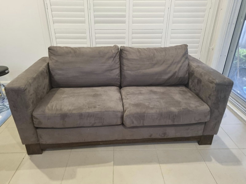 Freedom 2 two seater sofa, solid wood and suede62864724548609118