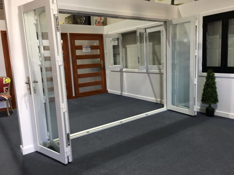 Aluminium 4 Panel Bi Fold French Door - Black, White, Timber Effect630115589090591126