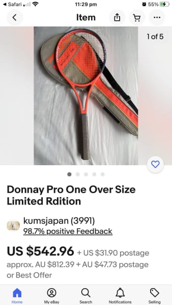 Donnay Pro One Oversize Limited Edition Tennis Racket (Very Rare