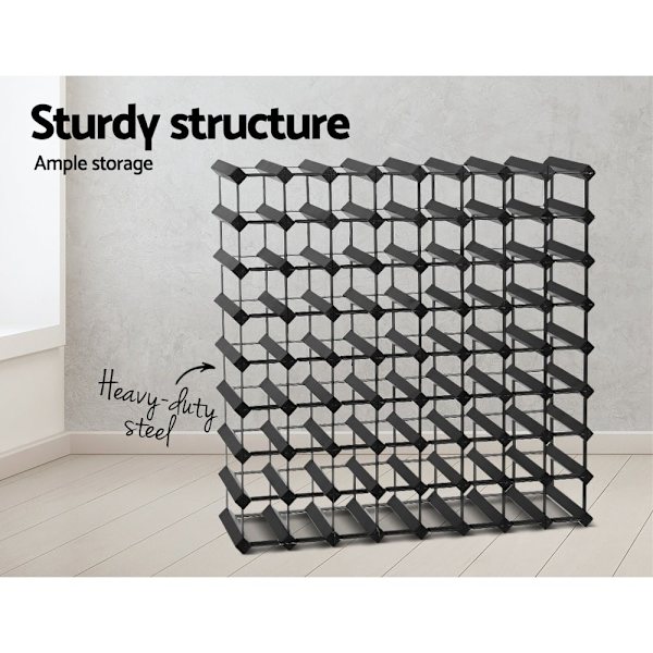 Wine Rack 72 Bottle Black62863408404098114