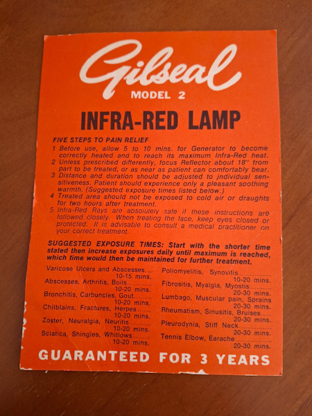 1950s Gilseal Infra-Red Lamp Model 263470142440706114