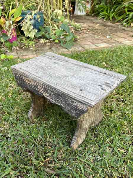 wooden garden foot stool