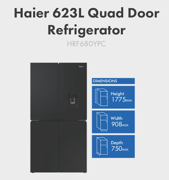 Haier 623L Quad Door Fridge630217294403871112