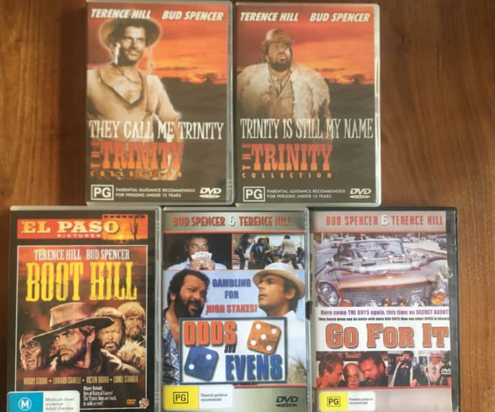 5 Terence Hill Bud Spencer movies on DVD region 4 Trinity, CDs & DVDs, Gumtree Australia Rockdale Area - Bexley North