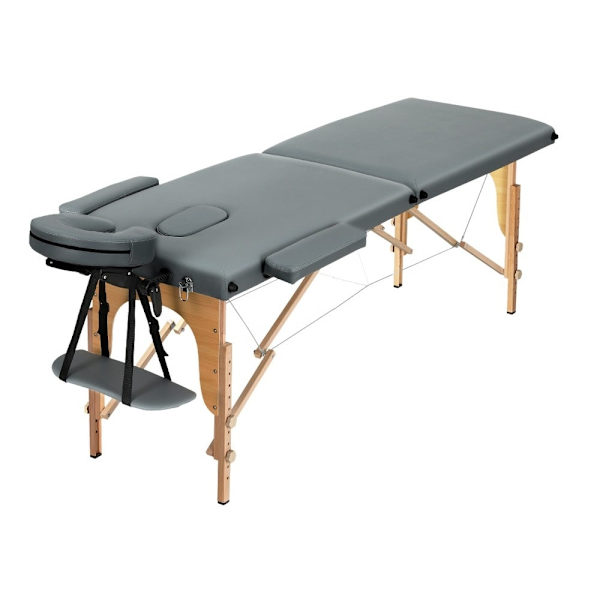 Massage Table 56cm Portable 2 Fold Wooden Beauty Bed Grey62866849455873114