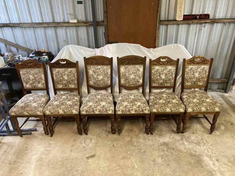 vintage upholstered dining chairs