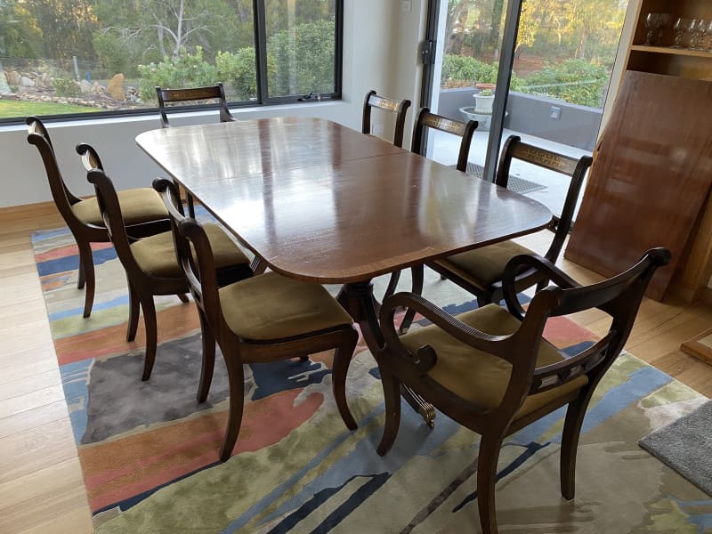 second hand reproduction dining table and chairs