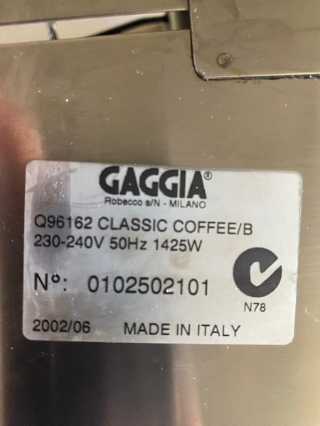 Gaggia Classic espresso machine.63023535860353112