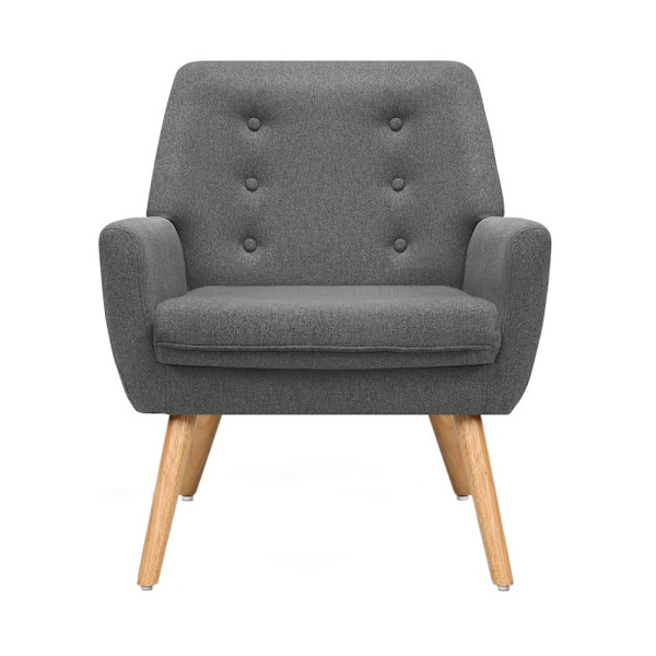 Armchair Linen Fabric Grey Charcoal62863371262467113