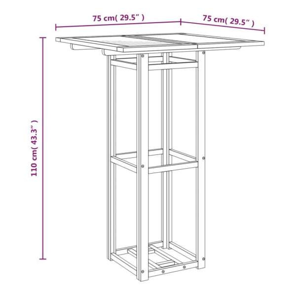 Bistro Table 75x75x110 cm Solid Wood Acacia62863408680193114