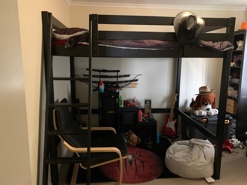 Teenage double bed black bunk62863408210434114