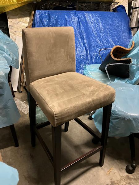 Light brown faux suede bar chair x4628638383447051114