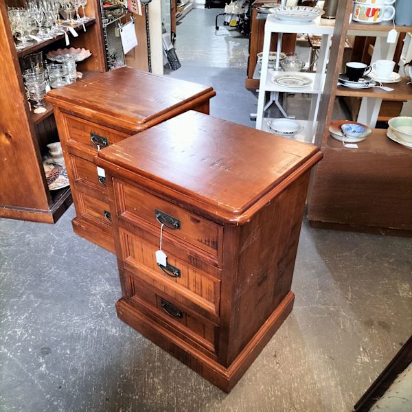 Pair of Timber Bedside tables. 62863840433281114