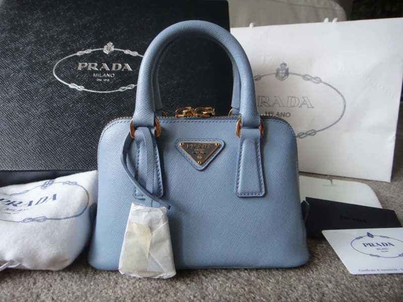 Prada Mini Saffiano Lux Promenade Bag - Pink Handle Bags, Handbags