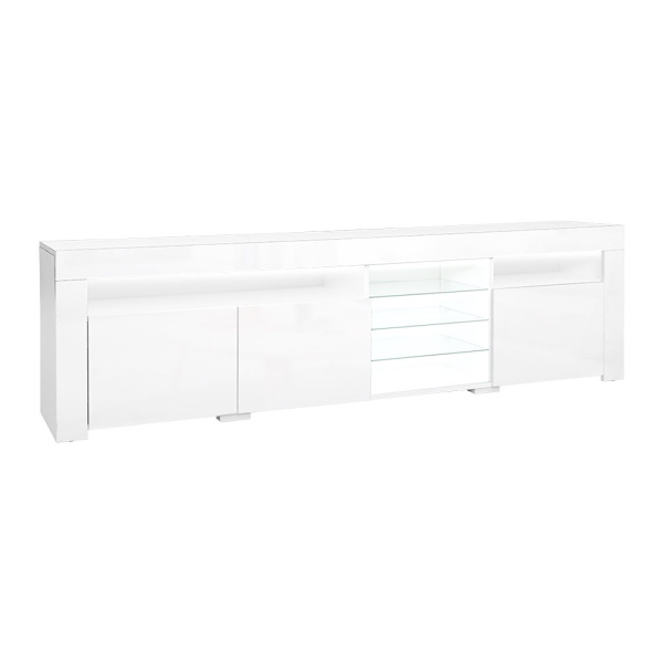 Entertainment Unit TV Cabinet LED 180cm White Bobi62863840009858111