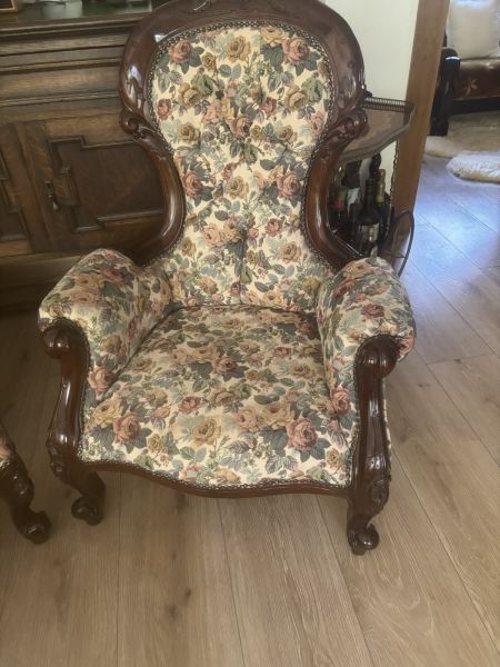 Antique grandfather/grandmother grand chairs in immaculate condition 62863412482563113
