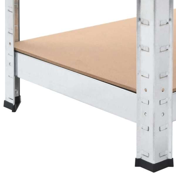 5-Layer Shelves 4 pcs Silver Steel&Engineered Wood62866849346434114