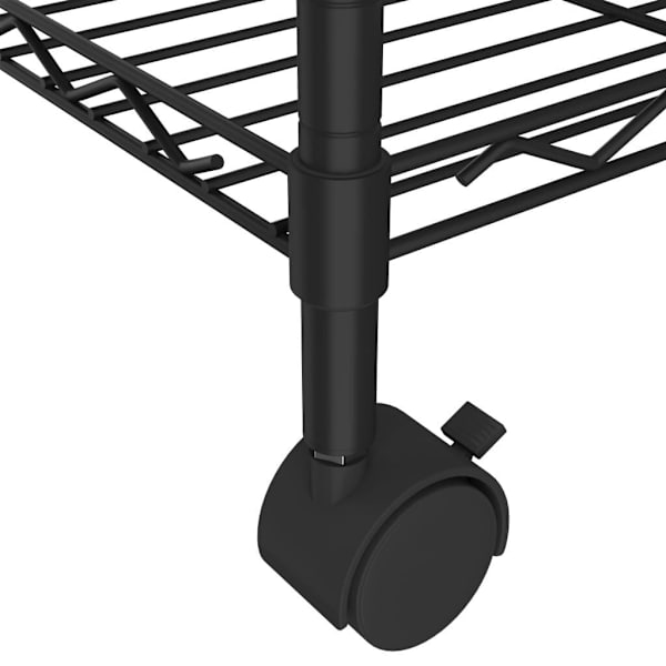 3-Tier Storage Rack with Wheels 60x35x81 cm Black 150 kg62863839016579112