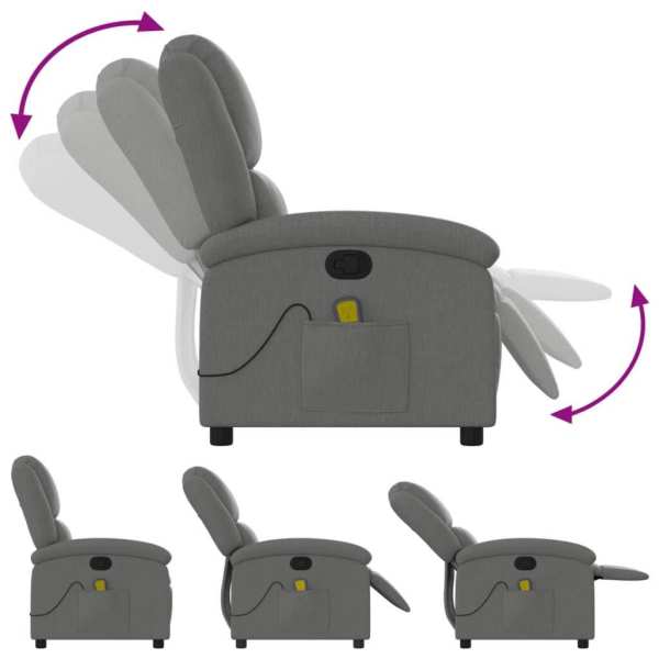 Massage Recliner Chair Dark Grey Fabric62863381489027114