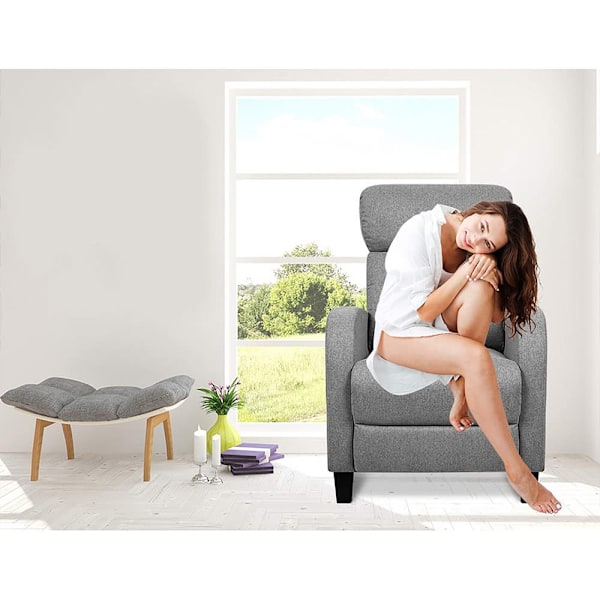 Fabric Reclining Armchair - Grey62863378910082112