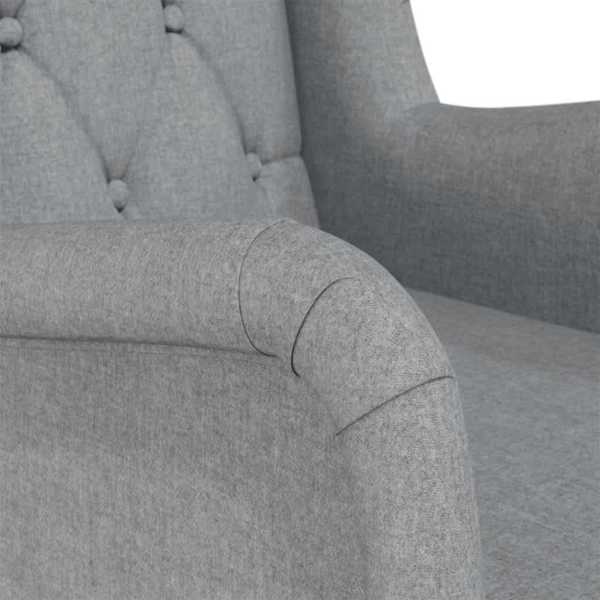 Armchair with Solid Rubber Wood Rocking Legs Light Grey Fabric62863372004226114