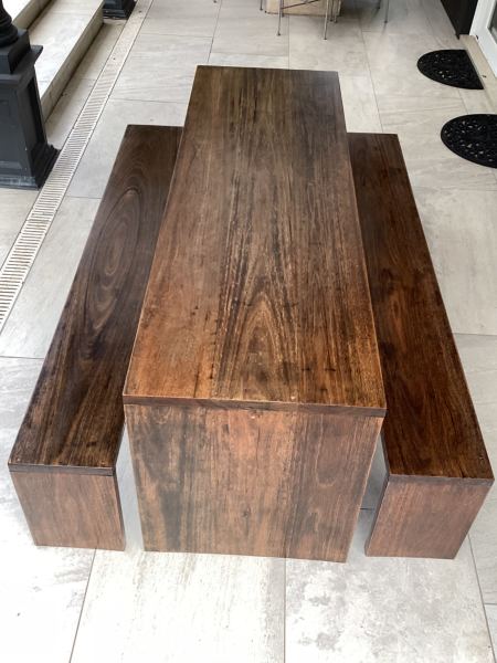 BALINESE DINING TABLE & BENCH CHAIRS (USE OUTDOOR OR INDOOR)62863384276867114