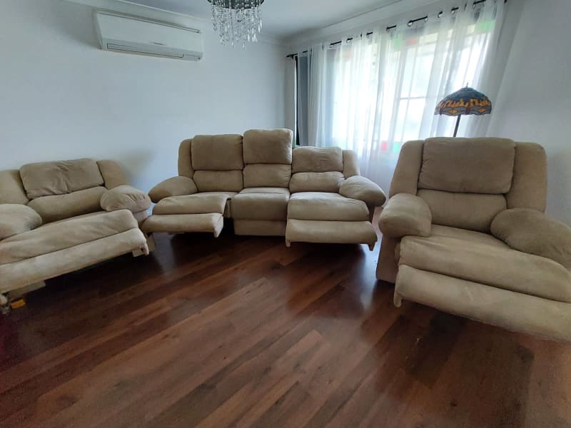 5 seater recliner lounge suite microsuede pick up Woodberry62863410144515113