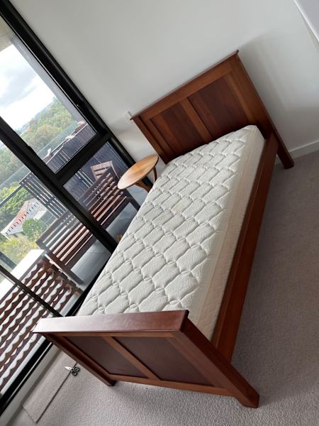 King Single Bed & Mattress - Solid Timber62863382173059112