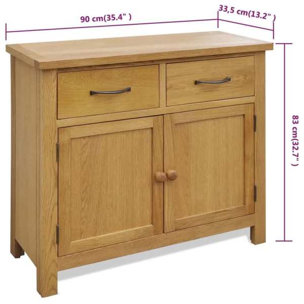 Sideboard 90x33.5x83 cm Solid Oak Wood62866849249411113