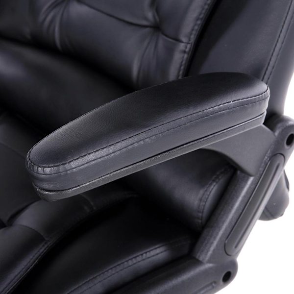 8 Point Massage Office Chair Heated Seat Recliner PU Black62863837966978113