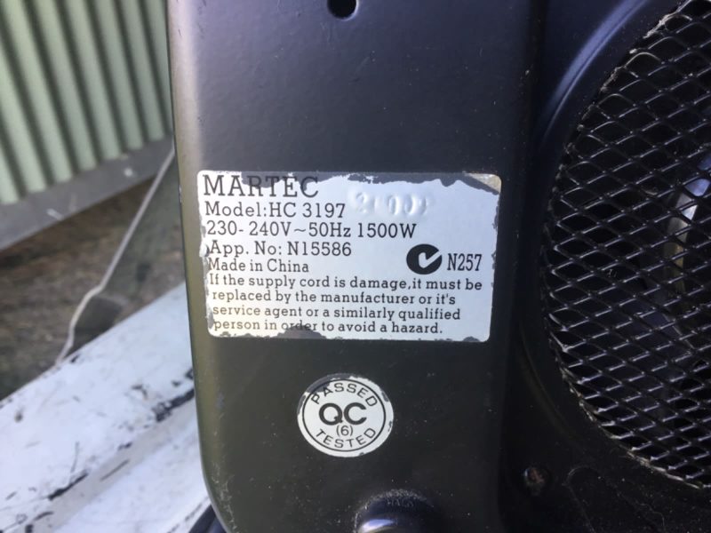 Martec fan heater63470139207682112