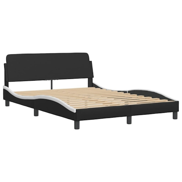 Bed Frame without Mattress Black and White 137x190 cm Faux Leather62866849474690111
