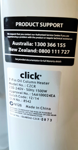 CLICK 1500W 7 FIN OIL HEATER ON WHEELS63016908842369112