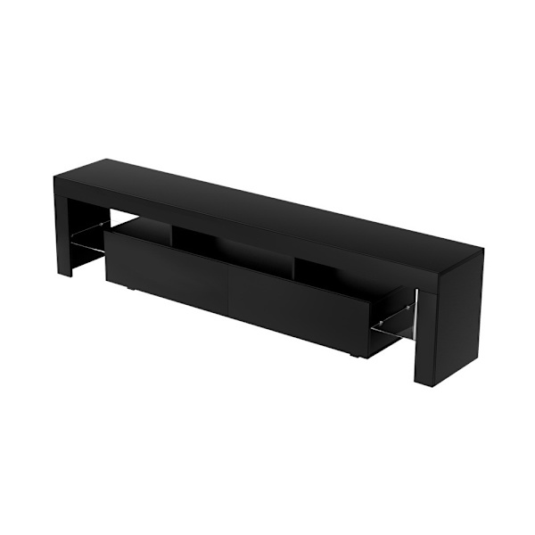 TV Cabinet Entertainment Unit Stand RGB LED Gloss Furniture 200cm Blac62866848952963112