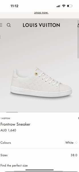 Louis Vuitton FRONTROW Sneaker White. Size 38.0