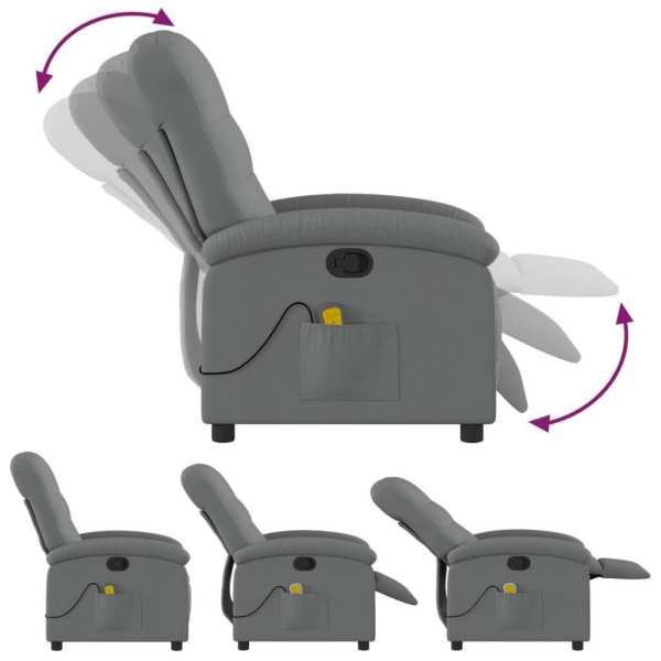 Massage Recliner Chair Dark Grey Fabric62863381443585114
