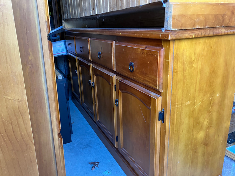 Elegant Wood & Glass Sideboard (two of)62929669545729111